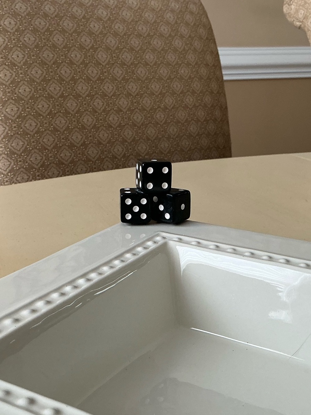 Large Stacked Game Night Dice Platter Decoration -  BLACK 🎲